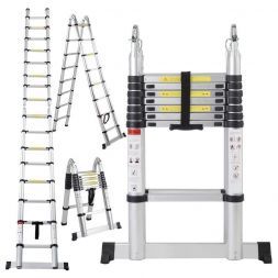 Лестница алюминиевая телескопическая 5,0 м (2,5+2,5) TraMet TR5050