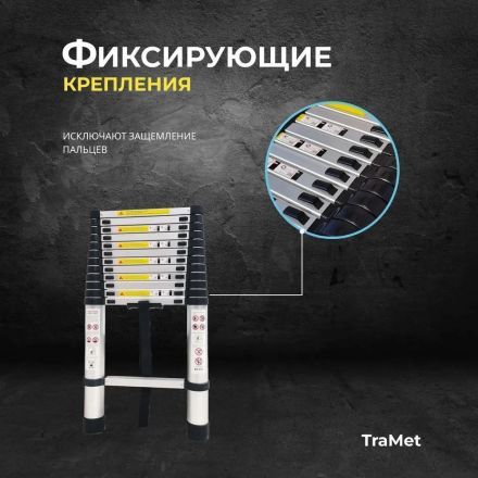 Лестница алюминиевая телескопическая 5,6 м (2,8+2,8) TraMet TR3056