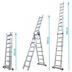 Лестница алюминиевая 3-секционная 8,0 м (3х12) TraMet TR312